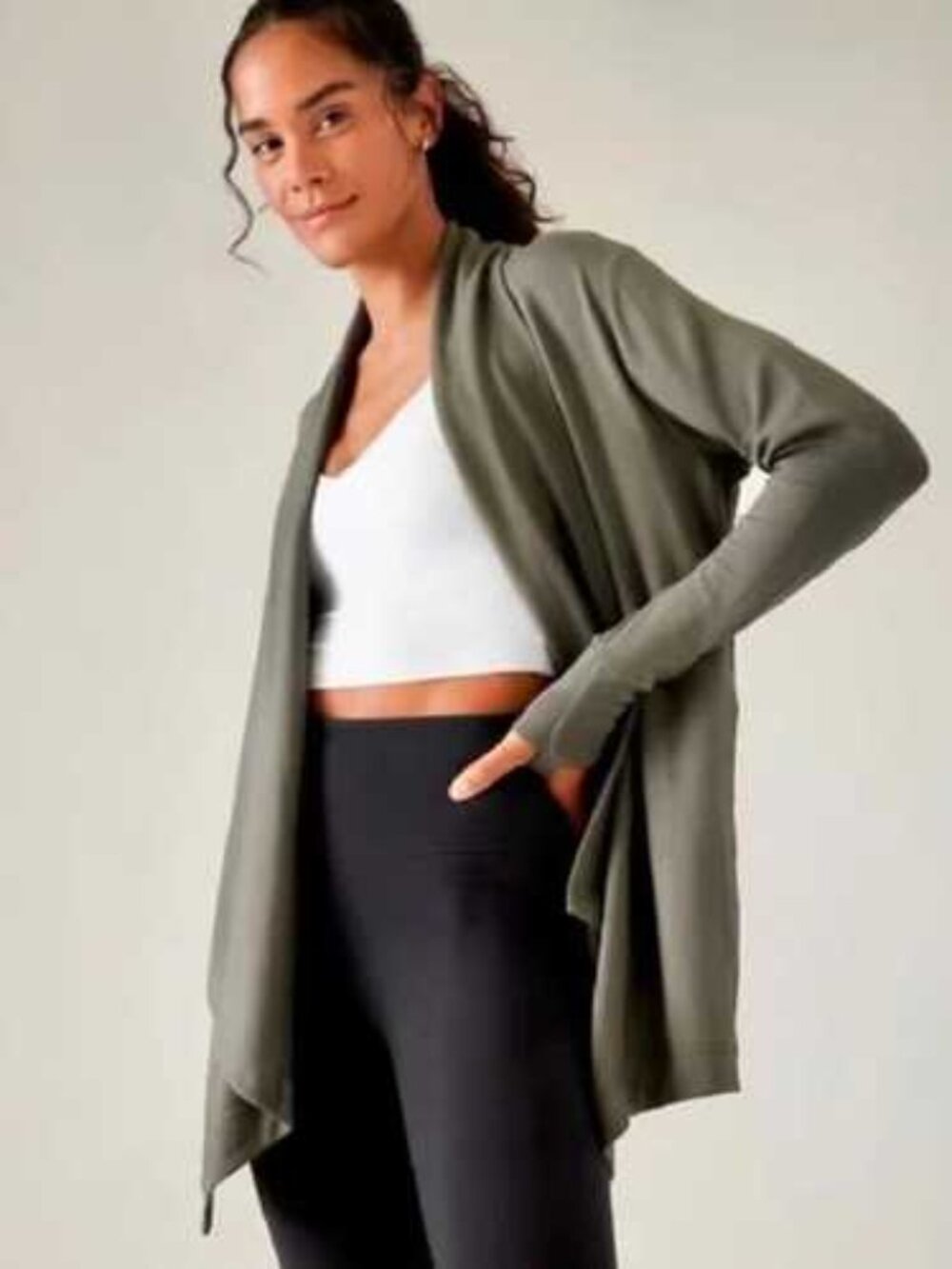 Athleta Womens Pranayama Restore Wrap | Green | Size XS